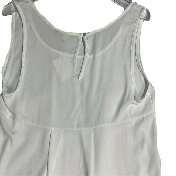 Pleione Womens White Sleeveless High-Low Blouse Small 100% Polyester Made In USA - Picture 3 of 8